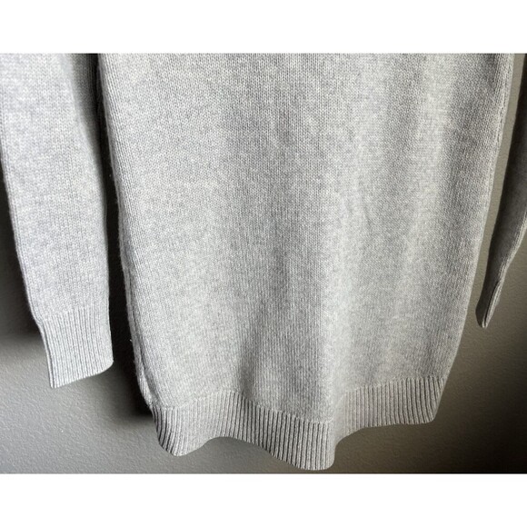 Garnet Hill Women's size XS 100% Cashmere Cable Knit Tunic Sweater - Gray - Picture 9 of 9
